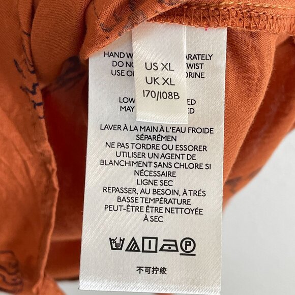 Pilcro Womens XL Rust Orange Tiger Print Button Up Blouse Long Sleeve Shirt - Picture 5 of 13